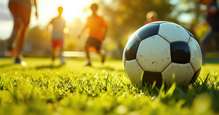 Kids playing soccer