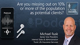 Podcast graphic showing picture of Michael Rusk