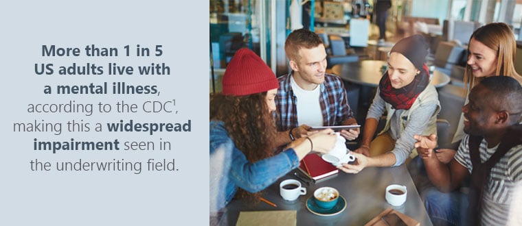 Group of five college age friends having coffee