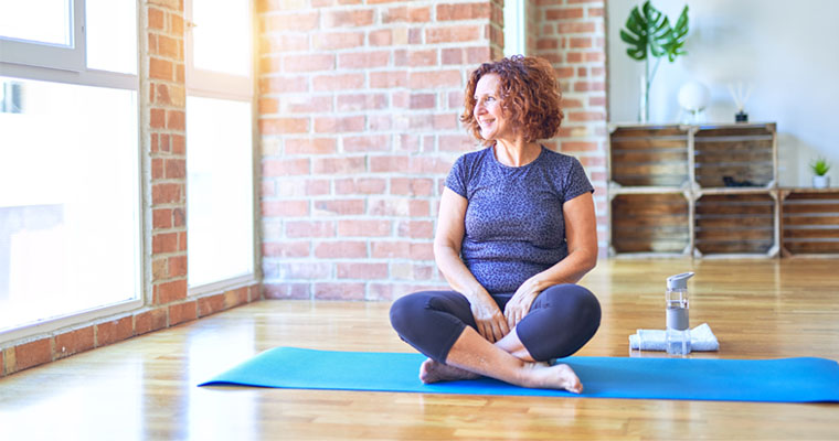 Woman in Yoga Studio