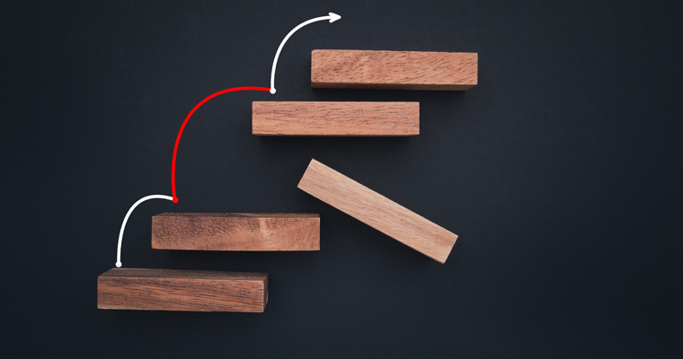 blocks stacked with a gap