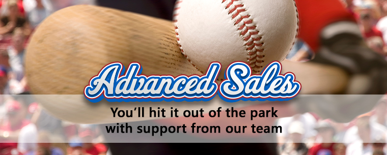 Advanced Sales fall baseball image with the word support