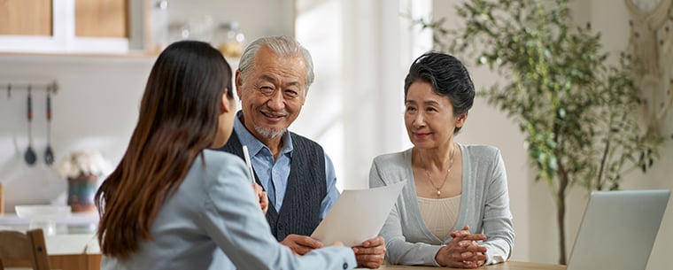 Couple meeting with financial professsional